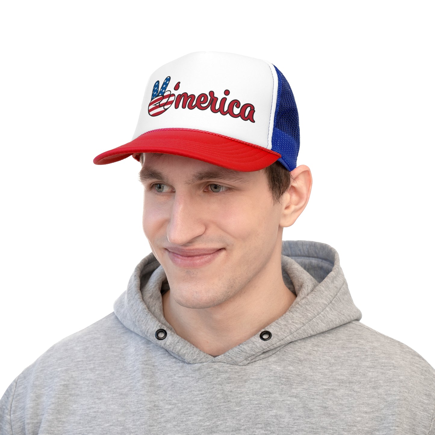 Patriotic Trucker Cap with 'Merica Design