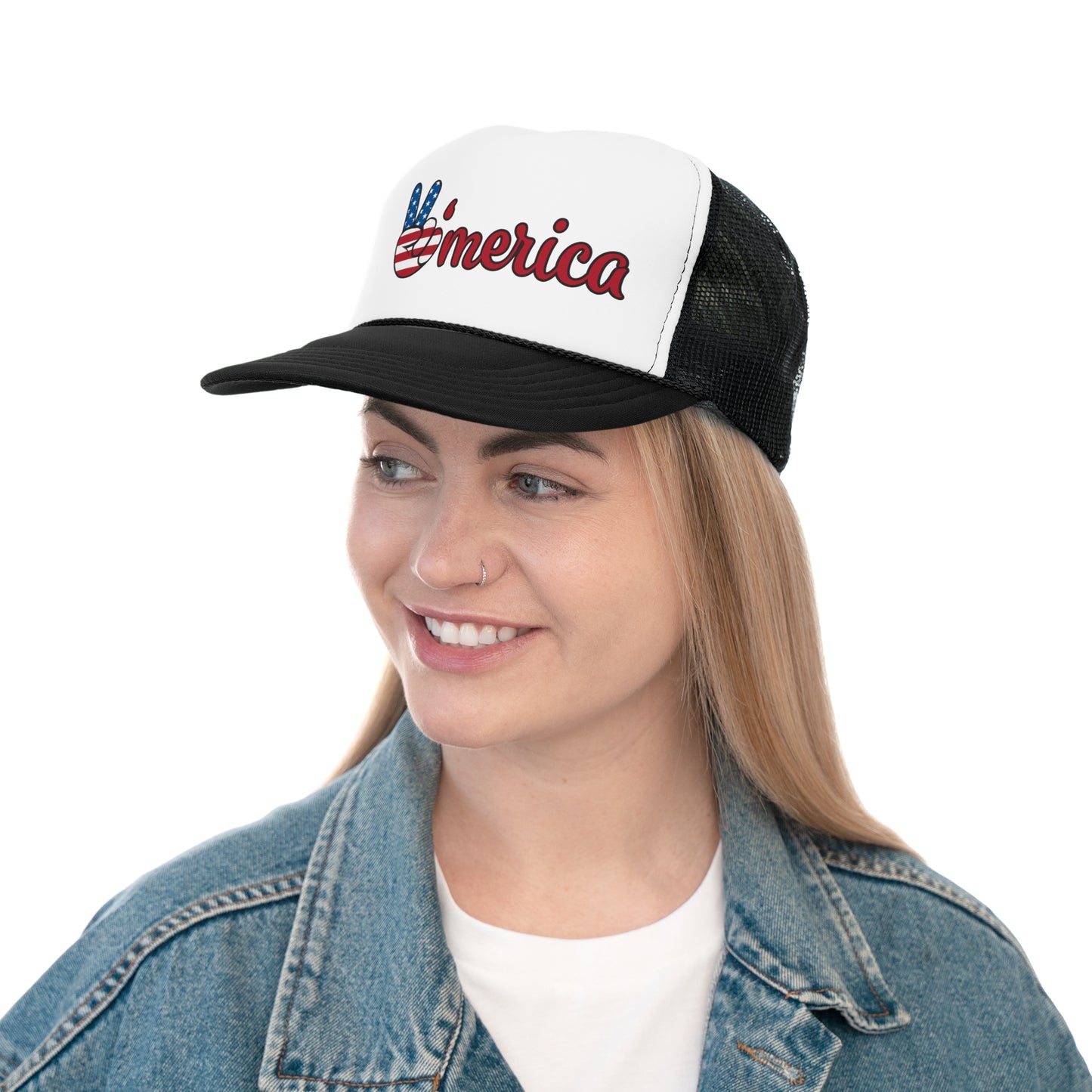 Patriotic Trucker Cap with 'Merica Design