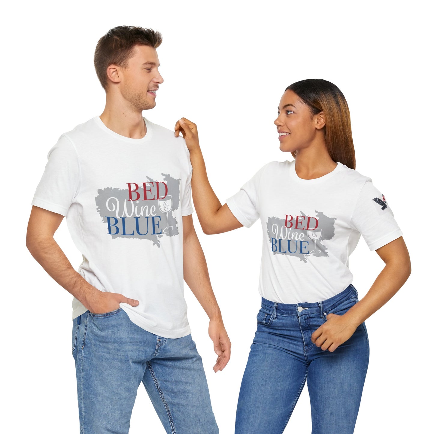 Wine and Blue Short Sleeve Tee