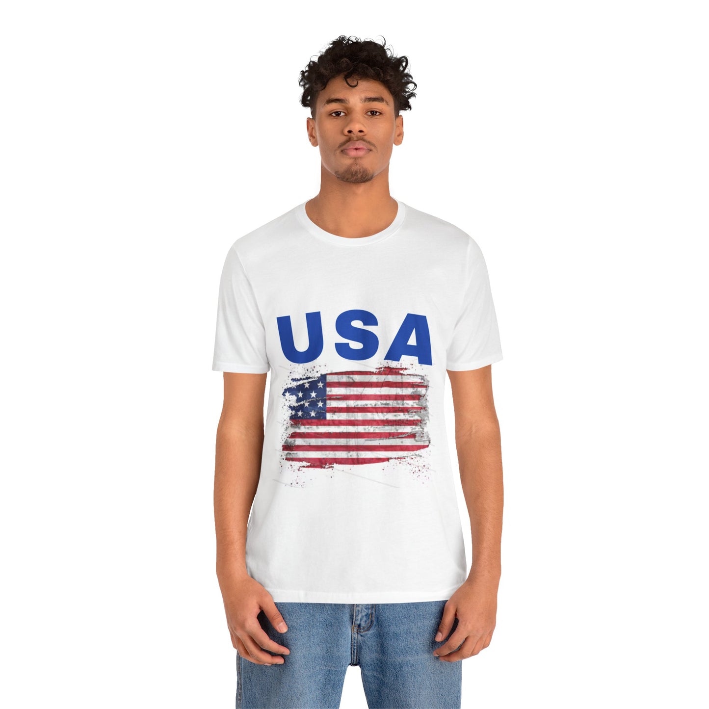 USA Vintage Flag Tee - Unisex Jersey Short Sleeve Shirt