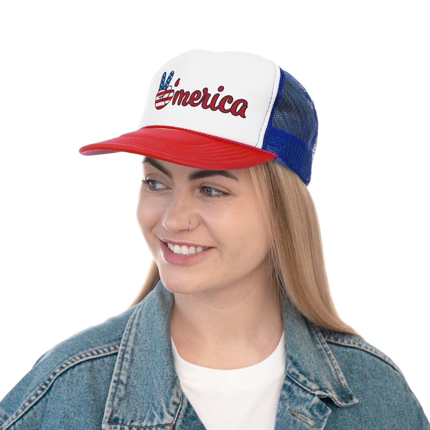 Patriotic Trucker Cap with 'Merica Design