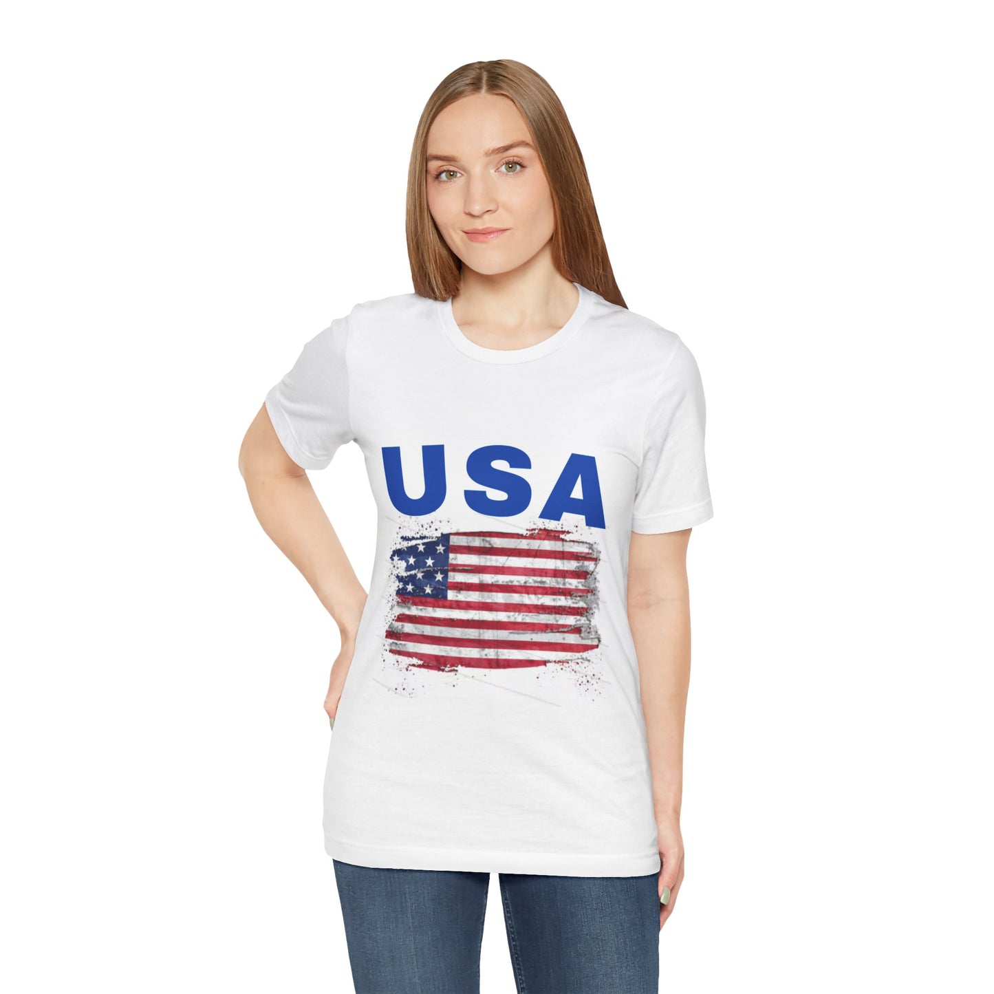 USA Vintage Flag Tee - Unisex Jersey Short Sleeve Shirt